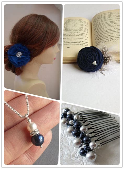 navy blue wedding accessories